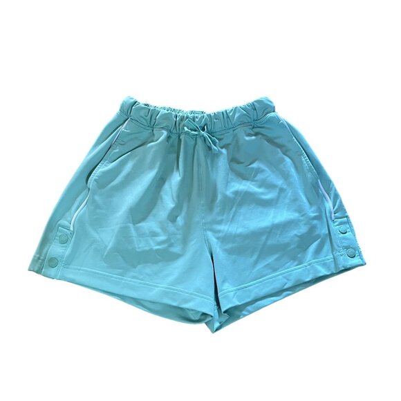 Gymshark Women's Light Blue Athletic Shorts Drawstring & Button Detail Size Smal - Picture 1 of 5